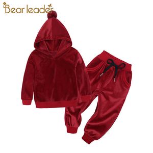 Bear Leader Autumn Winter Children Clothing Toddler Girls Clothes Hooded Costume Outfit Suit Kids Tracksuit Girls Clothing Sets 210708
