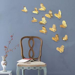 Wholesale 3d wall paper stickers resale online - Wall Stickers set D Hollow Butterfly For Kids Rooms Home Decor Fridge DIY Party Wedding Butterflies