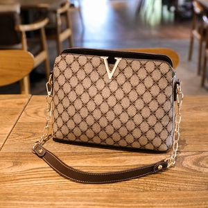 Torba na ramię dla kobiet 2021 Nowy Luksusowy Projektant Crossbody Messenger PU Skórzany Moda Mahjong Łańcuch Sling Damska Plaid Torebki