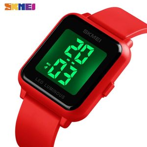 SKMEI LED Dijital İzle Erkek Kadın Su Geçirmez Alarm Saatı Erkekler Lady Açık Spor Elektronik Saat Saat Reloj Hombre 1566 Q0524