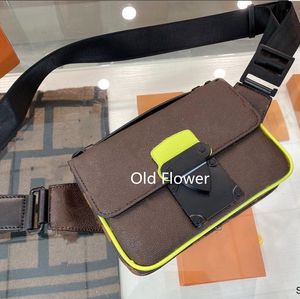 Estilistas de moda S Lock Sling Waist Bags para homens e mulheres 2 cores de alta qualidade velha flor bolsas no peito g 21X15X5CM