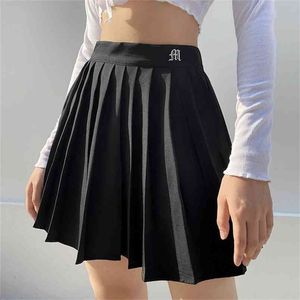 Frauen hoher Taille plissierter Rock süße süße Mädchen tanzen Mini Cosplay schwarz weiße Frau Short Deal 210702