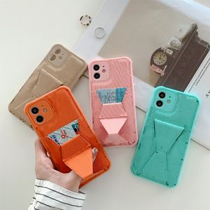 Fashion Designer Telefon Case dla iPhone 12 11 Pro Max XS XR X 7Plus 8Plus Plus Leather Holder Card Luksusowy Case Case Fundas z Kickstand