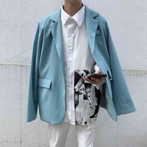 Tendenza moda uomo Abiti occidentali Giacca Cappotto allentato Blazer Pure 4 colori Capispalla di alta qualità Big Size M-5XL 210524