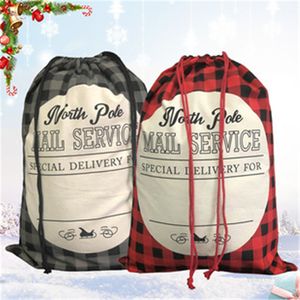 Weihnachtsgeschenkbeutel schwarz und weiß Plaid Christmas Bags Taschenbaumwolle Weihnachten Apfel Candy BAGZC396