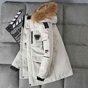 Piumino da uomo Fashion Workwear Style Young Puffer Short Addensare Outdoor Warm Winter White Duck Coats 210910