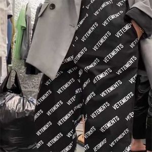 Full Vetements 바지 남성 여성 고품질 스트리트웨어 스트레이트 패브릭 VTM 바지 KZ538 211115