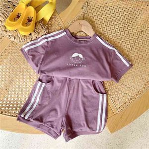 Summer Arrival Girls Fashion Letter 2 pezzi Suit Top + shorts Abbigliamento per bambini 210528