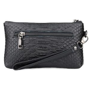 Portafogli di lusso Croco portafoglio in pelle da donna secondo strato borsa di pelle bovina 2021 pochette di moda borse da donna nero rosa rosso cerniera