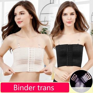 Ruoru Les Lesbian Breathable Buckle Short Chest Breast Binder Trans With Bra Straps Tops Breast Tomboy Bra Intimates Shaper H1018
