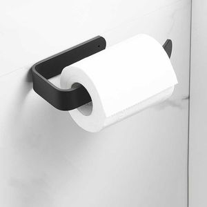 Toilet Roll Paper Holder Black Bathroom Tissue Rack Wall Mounted Kitchen Towel holder Storage shelf 210709