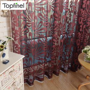 Tenda di tulle Voile Trattamenti per finestre Tendaggi Fiori geometrici Finestra moderna Tenda trasparente per soggiorno Camera da letto Cucina 210712