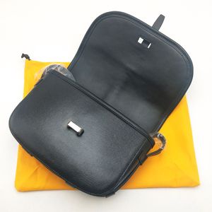 Top quality unisex shoulder bags black small cover messenger bag leather classic cross body bag