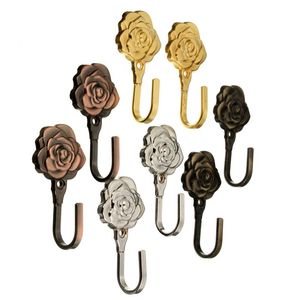 2021 novo 2 pcs decorativo rosa folhas de parede gancho antique cortina gravata backs cabide de hardware