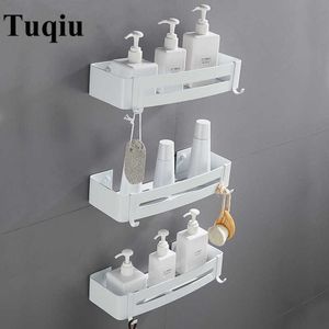 Wall Mounted White Aluminum Bathroom Soap Dish Bath Shower Shelf Bath Shampoo Holder Basket Holder Corner shelf 210724