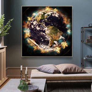 Abstract Earth Poster and Stampe Paesaggio Pittura su tela Wall Art per soggiorno immagini HD Immagini di grande formato