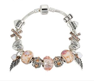 Strands bracelet DIY angel wings pendant crystal beaded ornaments wholesale