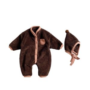 Kış Bebek Onesies Sıcak Uzun Romper Sevimli Ev Giyim Kız Giysileri Boy 210515