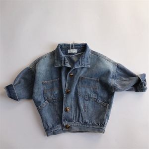 1-6 Jahre Baby Jungen Mädchen Lose Cowboy Mantel Kinder Kleidung Frühling Herbst Junge Mädchen Langarm Kinder 210521