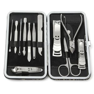 12PCS Nail Care Cutter Kit Set Cuticle Clippers Pedicure Manicure Tool med väska
