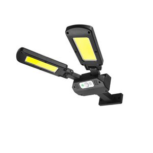 Lampade da parete solari COB a 2 teste Illuminazione grandangolare girevole Sensore di movimento Luce bianca Impermeabile per esterni per telecomando da giardino da parete