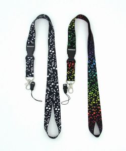 Mobiltelefonband Charms 10st / Lot Obs! Pianotangenter Avtagbar nyckelkedja Lanyard ID Holder Badge Long Strap Wholesale