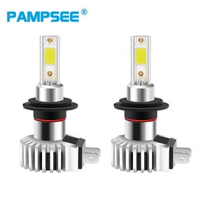 PAMPSEE 2Pcs Mini Car Headlight Bulbs LED Lamp H4 H7 H11 H8 H9 9006 HB4 H1 9005 HB3 12000LM Auto Fog Lights 1200K