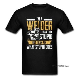 Slogan Tshirt For Men Black T-Shirts Can't Fix Stupid Ma cosa fa il programmatore di t-shirt fitness personalizzate Streetwear 210707