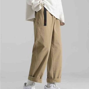 Overalls Men Straight Wide Leg Pants Spring And Autumn Loose Casual Long Pants Pockets Sweatpants Male Clothing Trousers G220224