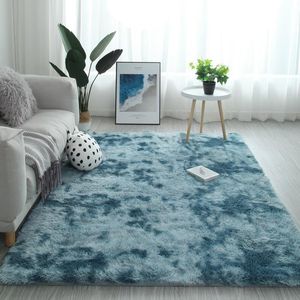 Carpets Gradient Solid Carpet Thick Rugs Non-slip Mat Bathroom Area Rug For Living Room Soft Fluffy Child Bedroom Mats Alfombra