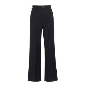 autumn and winter straight OL office professional women's pants high waist wide leg pants solid color slim suit pants 210422