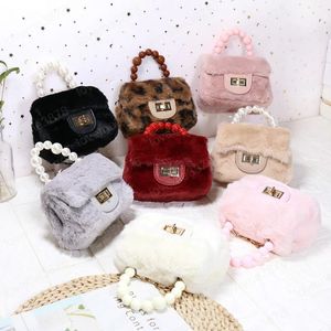 Women Mini Handbags Tote Fashion Faux Fur Crossbody Bags for Women Small Coin Pouch Girls Plush Clutch Purse Bag