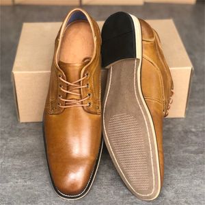 Designer Oxford Skor Toppkvalitet Svart Kalvskinn Derby Dress Shoe Formell Bröllop Låg Hälsa Lace-up Business Office Trainers Storlek 39-47 021