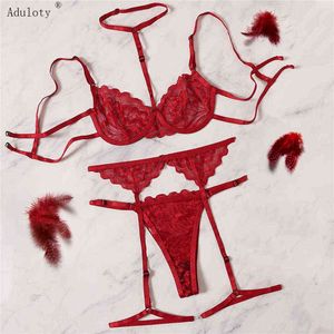 NXY SEXY SEXY aduloty vermelho laço de laço lingerie conjunto com gargantilha mulheres íntimas 2021 Underwire sutiã e tangas senhoras cueca 1127