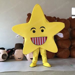 Halloween bonito estrela amarela mascote traje de alta qualidade personalizar desenhos animados caráter do tema do theme de pelúcia caráter adulto Carnaval de Natal fantasia vestido