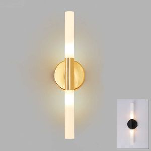 Modern metallrör rör upp down lysdiod vägglampa ljus sconce sovrum foajé tvättrum vardagsrum toalett badrum vägg ljus lampa led 210724