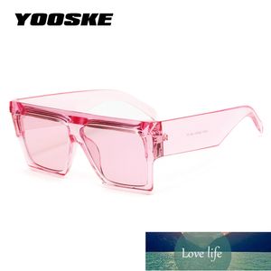 YOOSKE Oversized Square Sunglasses Women Flat Top Clear Blue Pink Sun glasses Men Brand designer Retro Big Frame Eyewear UV400 Factory price expert design Quality