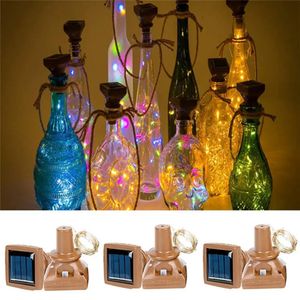 Outdoor 1M 10LED Square Bottle Cork Copper Wire Fairy String Light Solar Powered Christmas Holiday Party Lamp - Pure white