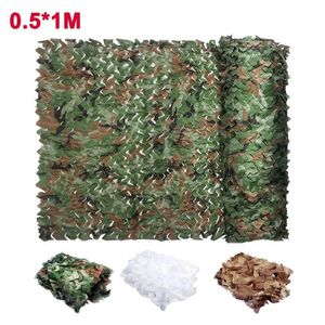 0.5x1m Jakt Militär Kamouflage Nets Woodland Army Training Camo Netting Car Cover Tent Shade Camping Sun Shelter Tält och Shelters