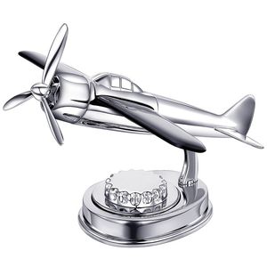 Modelo de Avião de Liga de Metal Avião Aeronave Decoração de Casa Aromaterapia Ornamento Energia Solar Girar Aviões Funny Kid Presente 210924