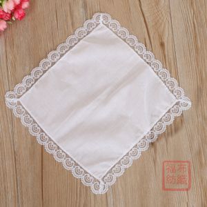 D001:White premium cotton lace handkerchiefs blank crochet hankies for women/ladies wedding gift