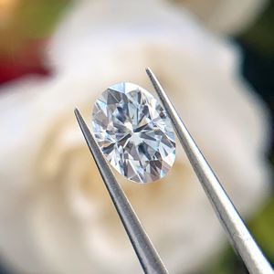 Lotusmaple Color D Clarity Fl 0.1ct -6ct 타원 컷 달걀 모양 느슨한 Moissanite 보석 각각 0.5ct 이상의 무료 GRA 인증서 용지 작업을 제공합니다.