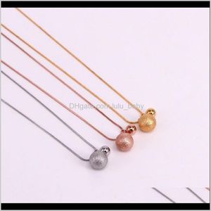 Necklaces & Pendants Jewelry Drop Delivery 2021 Famous Stainless Steel Geometric Cute Love Ball Bead Shape Snake Chain Pendant Necklace Rose