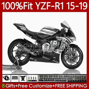 حقن فيرات Yamaha YZF R 1 1000CC YZF-R1 2015-2019 104NO.113 YZF GRAY PATA R1 1000 CC YZF-1000 YZFR1 15 16 17 18 19 YZF1000 2015 2015 2017 2018 2018 OEM BODY KIT