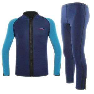 One-peça se adapta a um mergulho azul inverno homens 2mm dividir duas peças molhado surfando natação de mergulho terno jaqueta especial design de wetsuit