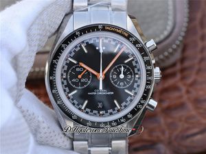 OMF A9900 Automatisk kronograf MENS Titta på Moonwatch Black Dial Orange Hand 329 30 44 51 01 002 Rostfritt stålarmband Super EDI278T