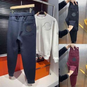 Trendige Monclair Sportswear Leggings Herren Herbst und Winter Plüsch verdickte Freizeithose Jugend Slim Fit Mode