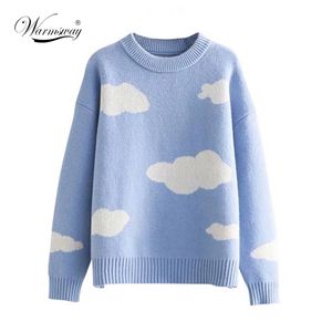 Sweter Harajuku Piękny Chic Preppy Proste Miękkie Luźne Wiosna Nastolatki Knitwear Casual Moda Koreańskie Dziewczyny Pullover C-171111