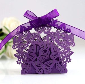 Wholesale royal babies resale online - 10 Butterfly Candy Box Baby Shower Decoration Laser Cut Paper Party Supplies Treat Wedding Royal Prince Bitrhday Gifts Gift Wrap