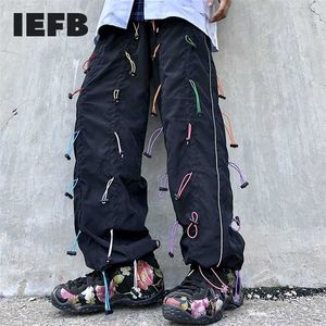 IEFB erkek giyim İpli fonksiyonu Casyak Sweapants Yüksek Sokak Boy Gevşek Geniş Bacak Pantolon 9Y3017 211112